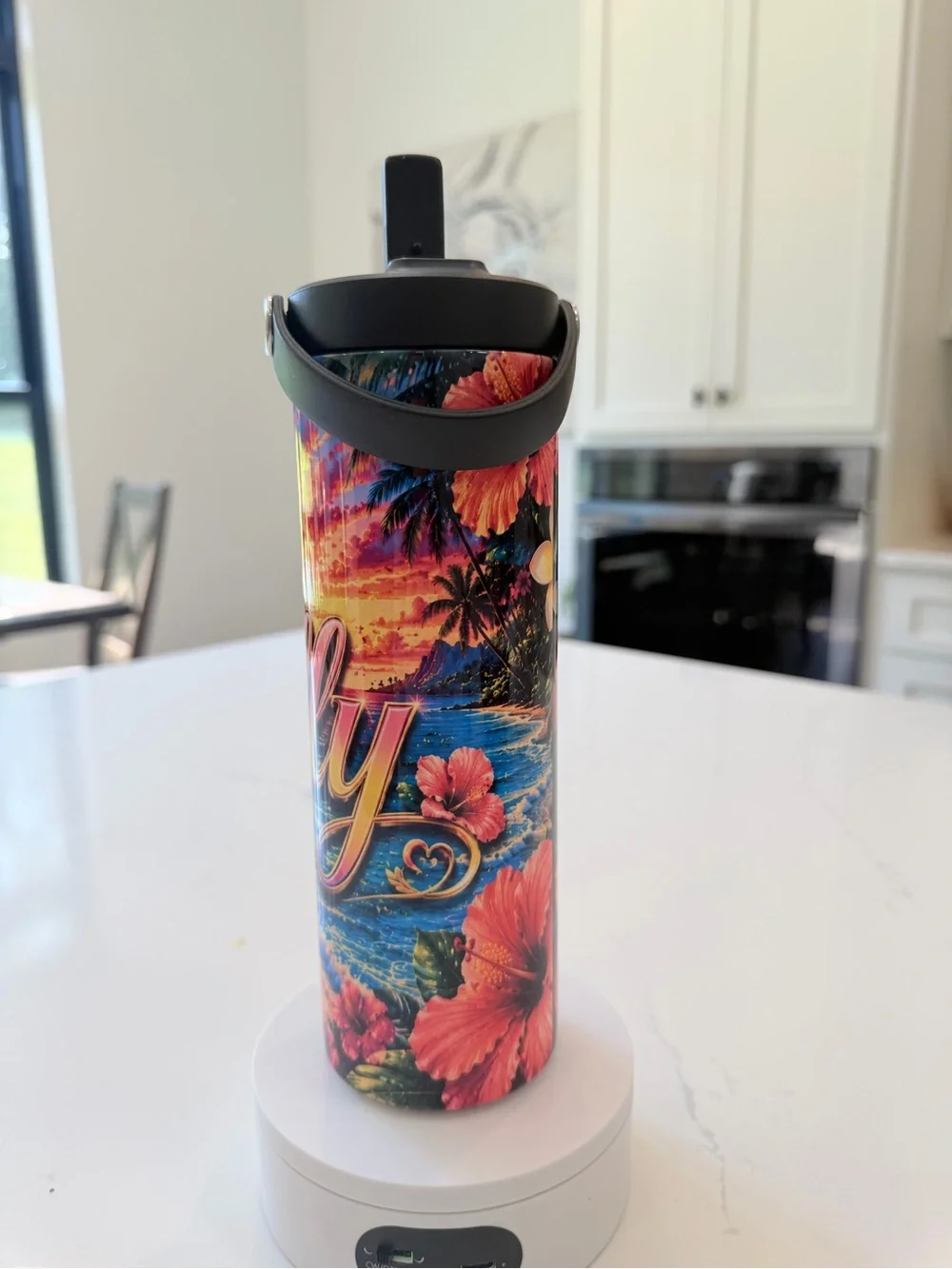 New 20oz Colorful Tropical Insulated tumbler Multi-Color with your name.